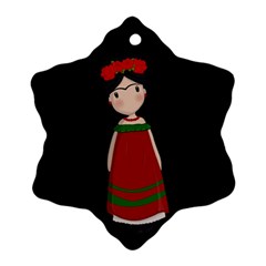 Frida Kahlo Doll Snowflake Ornament (two Sides) by Valentinaart