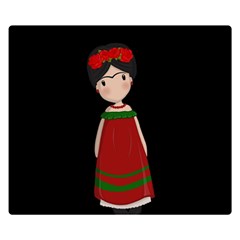 Frida Kahlo Doll Double Sided Flano Blanket (small)  by Valentinaart