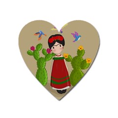 Frida Kahlo Doll Heart Magnet by Valentinaart