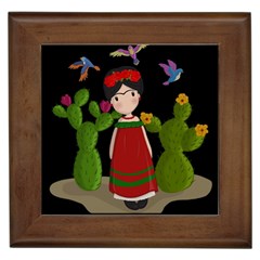 Frida Kahlo Doll Framed Tiles by Valentinaart