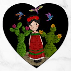 Frida Kahlo Doll Jigsaw Puzzle (heart) by Valentinaart