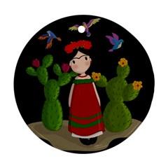 Frida Kahlo Doll Round Ornament (two Sides)