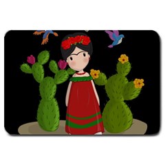 Frida Kahlo Doll Large Doormat  by Valentinaart