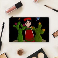 Frida Kahlo Doll Cosmetic Bag (medium)  by Valentinaart