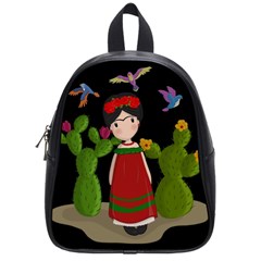 Frida Kahlo Doll School Bag (small) by Valentinaart