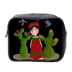 Frida Kahlo Doll Mini Toiletries Bag 2-side by Valentinaart