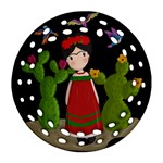 Frida Kahlo doll Ornament (Round Filigree) Front