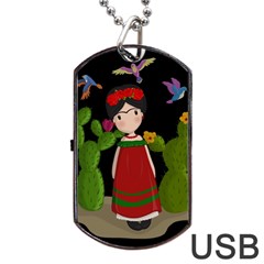 Frida Kahlo Doll Dog Tag Usb Flash (two Sides) by Valentinaart