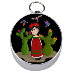 Frida Kahlo Doll Silver Compasses by Valentinaart