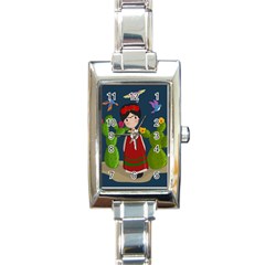 Frida Kahlo Doll Rectangle Italian Charm Watch by Valentinaart