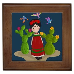 Frida Kahlo Doll Framed Tiles by Valentinaart