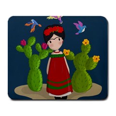 Frida Kahlo Doll Large Mousepads by Valentinaart