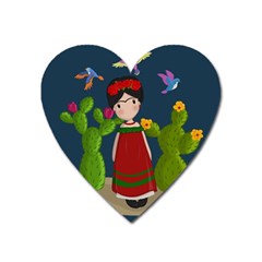 Frida Kahlo Doll Heart Magnet by Valentinaart