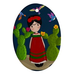 Frida Kahlo Doll Oval Ornament (two Sides) by Valentinaart