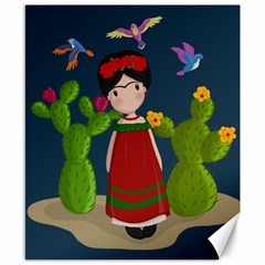 Frida Kahlo Doll Canvas 8  X 10  by Valentinaart