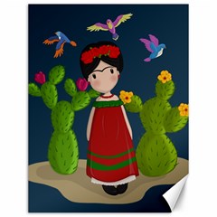 Frida Kahlo Doll Canvas 12  X 16   by Valentinaart