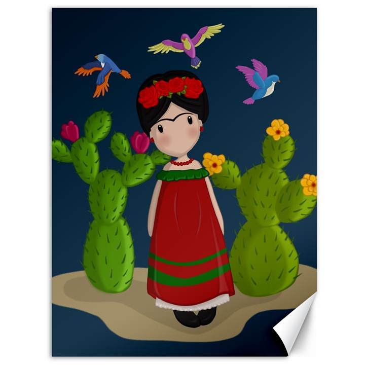 Frida Kahlo doll Canvas 36  x 48  