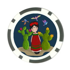 Frida Kahlo Doll Poker Chip Card Guard by Valentinaart