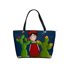 Frida Kahlo Doll Shoulder Handbags by Valentinaart