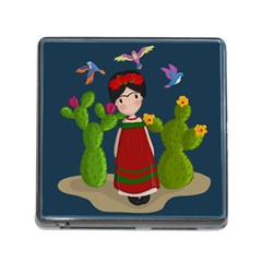 Frida Kahlo Doll Memory Card Reader (square) by Valentinaart