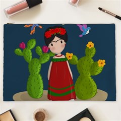 Frida Kahlo Doll Cosmetic Bag (xxl)  by Valentinaart