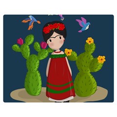 Frida Kahlo Doll Double Sided Flano Blanket (medium)  by Valentinaart