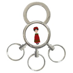 Frida Kahlo doll 3-Ring Key Chains