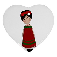 Frida Kahlo doll Heart Ornament (Two Sides)