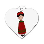 Frida Kahlo doll Dog Tag Heart (One Side) Front