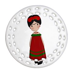 Frida Kahlo doll Ornament (Round Filigree)