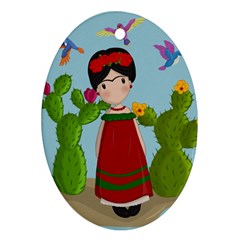 Frida Kahlo Doll Ornament (oval) by Valentinaart