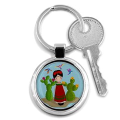 Frida Kahlo Doll Key Chains (round)  by Valentinaart