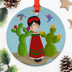 Frida Kahlo Doll Round Ornament (two Sides) by Valentinaart