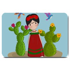 Frida Kahlo Doll Large Doormat  by Valentinaart