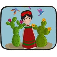 Frida Kahlo Doll Double Sided Fleece Blanket (mini)  by Valentinaart