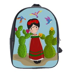 Frida Kahlo Doll School Bag (large) by Valentinaart