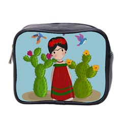 Frida Kahlo Doll Mini Toiletries Bag 2-side by Valentinaart