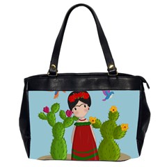 Frida Kahlo Doll Office Handbags (2 Sides)  by Valentinaart