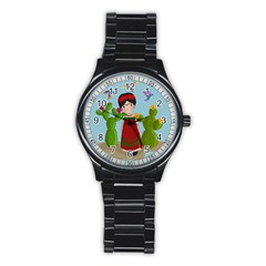 Frida Kahlo Doll Stainless Steel Round Watch by Valentinaart