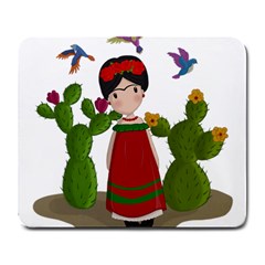 Frida Kahlo Doll Large Mousepads by Valentinaart