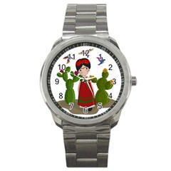 Frida Kahlo Doll Sport Metal Watch by Valentinaart