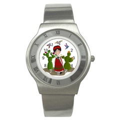 Frida Kahlo Doll Stainless Steel Watch by Valentinaart