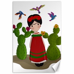 Frida Kahlo Doll Canvas 20  X 30   by Valentinaart