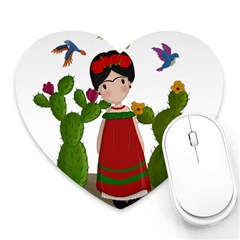 Frida Kahlo Doll Heart Mousepads by Valentinaart