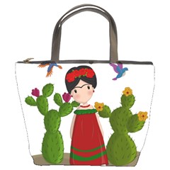 Frida Kahlo Doll Bucket Bags by Valentinaart