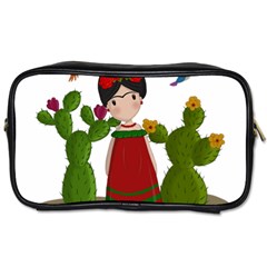 Frida Kahlo Doll Toiletries Bags 2-side by Valentinaart