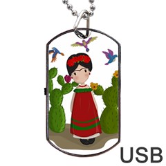 Frida Kahlo Doll Dog Tag Usb Flash (one Side) by Valentinaart