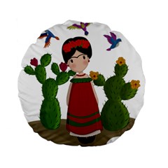 Frida Kahlo Doll Standard 15  Premium Round Cushions by Valentinaart