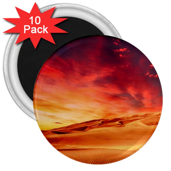 Desert Sand Dune Landscape Nature 3  Magnets (10 pack) 