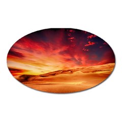 Desert Sand Dune Landscape Nature Oval Magnet by Celenk